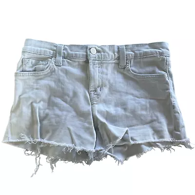 J. Brand Shorts Women 26 Solid White Raw Hem Cutoff Skyway Mid Rise Denim Cotton • $11.99