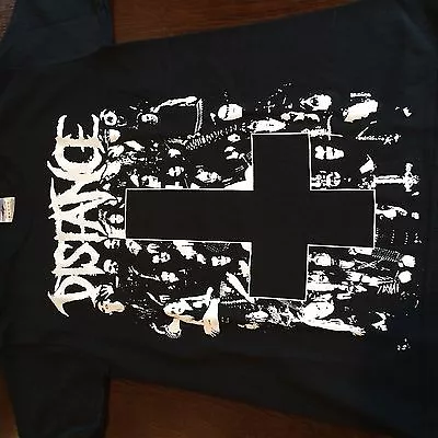 Rare DISTANCE Inverted Cross Goth Death Metal Black Metal Band T Shirt (Youth M) • £9.49