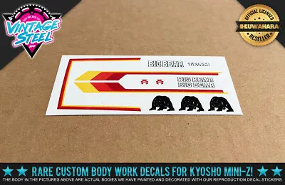 Kyosho Mini-Z Marui  BIG BEAR  Repro 1/24 R/C Body Decals - White - MB01 Buggy • $15.99