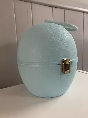 Vintage Egg Travel Case Wigs/Hats Light Blue W/Free Wigs Made U.S.A Pat Pending • $54.99