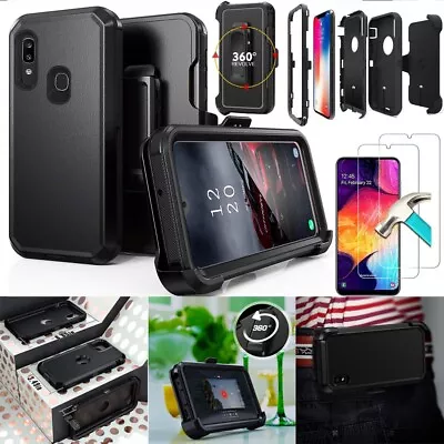 Rugged Hard Armor Phone Case Clip Holster Fit Otterbox Defender+Screen Protector • $10.98