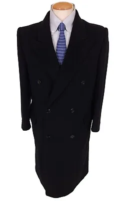 Vintage Heritage Classic 100% Cashmere Overcoat  38 Short Black  Double Breasted • $225