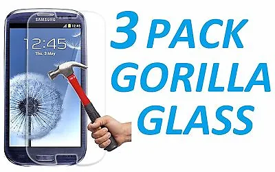 3x 9H BALLISTIC TEMPERED GORILLA GLASS SCREEN PROTECTOR FOR SAMSUNG GALAXY S3  • $8.49