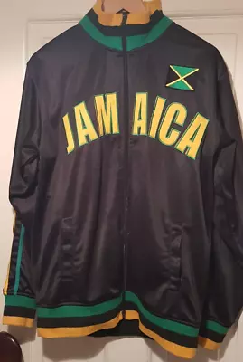 Vintage JAMAICA Track Suit Jacket Green-Black-Yellow Medium • £9.99