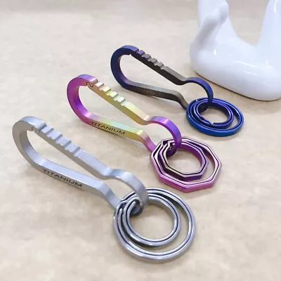 Titanium Alloy Car Keychain Backpack Carabiner Hanging Buckle Key Chain Ring • $20.99