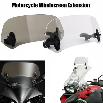 Motorcycle Windshield Extension Spoiler Wind Deflector Clip Adjustable Universal • $19.90