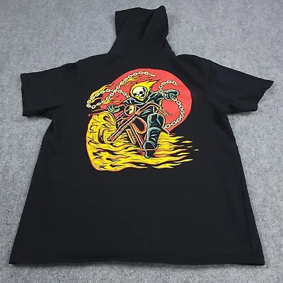 Ghost Rider Hoodie Mens Large Short Sleeve Loot Crate Marvel MCU Black • $19.95