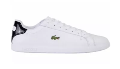 £70 • Buy Lacoste Graduate 120 1 SMA Wht/Blk, Trainer, Mens, Leather, White, Laces, Retro