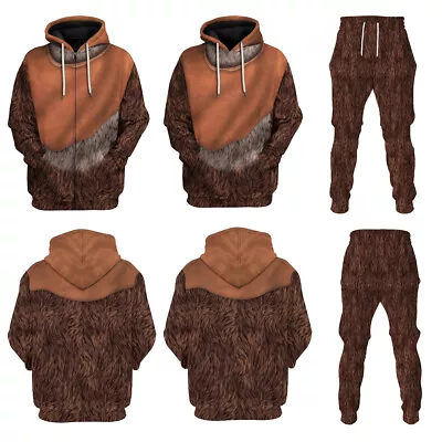 Star Wars Ewok Hoodie Cosplay Hooded Zipper Sweatshirt Clothing Pants • $41.57