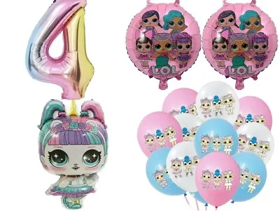 LOL DOLL Unicorn Balloon Set For 4th Birthday Party Decorations Age 4 Girls • £9.99