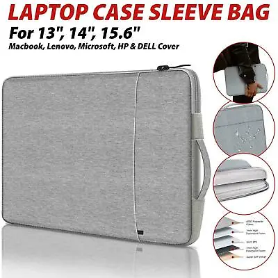 Laptop Case Sleeve Bag For 13 14 15.6  Macbook Lenovo Microsoft HP DELL Cover • £9.89