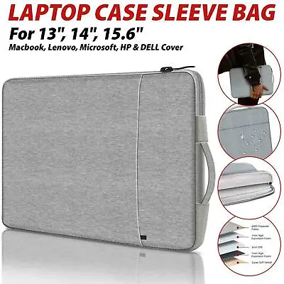 Laptop Sleeve Bag Carry Case Cover Pouch For Macbook Air Pro HP 13.3 15.4 Inch • £9.99