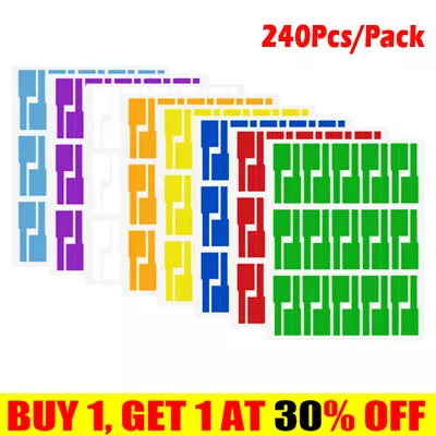 8 Sheets Cable Stickers Self Adhesive Sticky Identification Labels Markers TagDH • £6.99