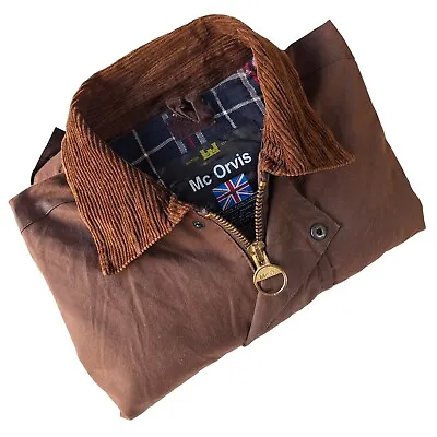 Mens Mc Orvis Wax Jacket Small 38 Brown Fishing Shooting Riding Hunting Farmwear • $31.56