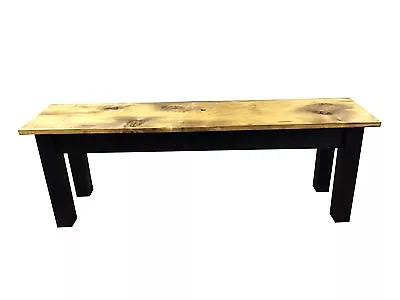 Barnwood & Black Bench (Rustic / Dinning / Entryway / Mudroom  Foyer Bench) • $239.99