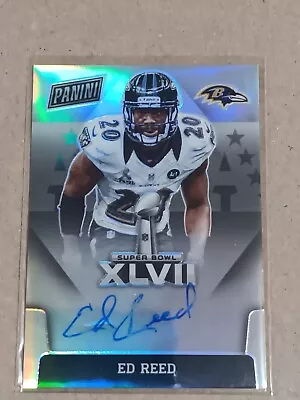 2021 Panini Ed Reed Super Bowl Signatures Silver Prizm Auto  On Card Ravens • $219.99