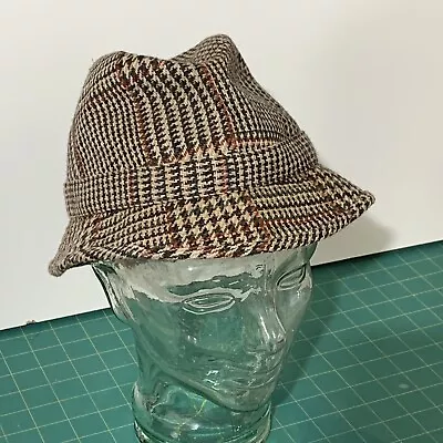 Scottish Wool Hat Fedora Cap Brown Size 7 James Pringle Vintage Scotland • $25