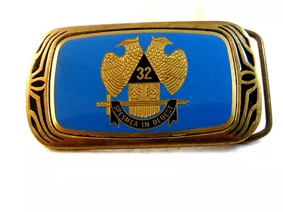 Vintage 1983 Enameled 32nd Degree Masonic Belt Buckle  • $18.99