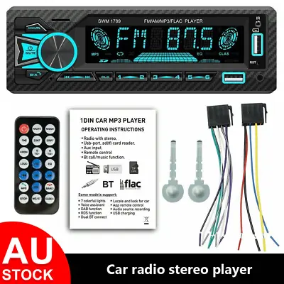 Car Radio Stereo 1Din Bluetooth AM FM Audio Head MP3/USB/AUX In-Dash Unit Player • $37.86