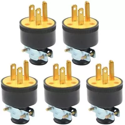 5 Pcs 3wire Male Extension Cord Replacement Electrical Plugs End • $15.93