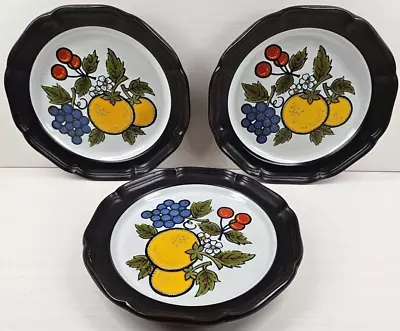 3 Mikasa Apple Cider Dinner Plates Set Vintage Peasantries Fruit Retro Dish Lot • $46.87