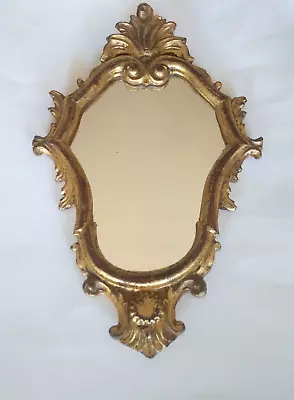 VTG Italian Florentine Ornate Wall Mirror Gold Gilt Frame Hollywood Regency MCM • $79.99