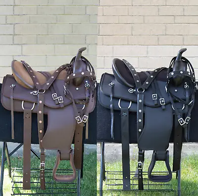 Used Western Saddle 17 16 15 Pleasure Horse Barrel Racing Tack Set • $199.36