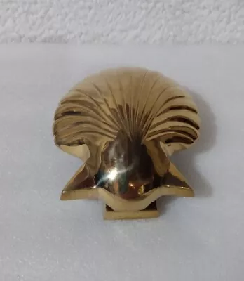 Vintage Brass Clamshell Scallop Door Knocker • $39.99