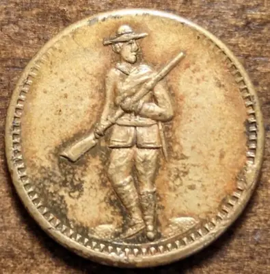 Spanish American War Rifleman Uniformed Soldier Lord's Prayer 17mm Mini Medal • $24.99