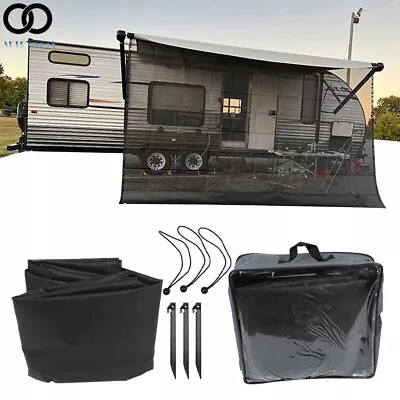 90% RV Awning Sun Shade Screen 11''-21'' Black Mesh Camper Sunshade RV Awning • $37.05