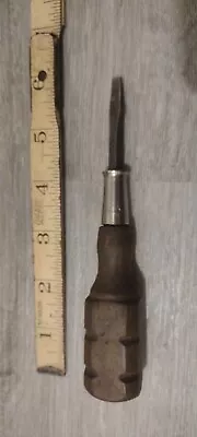 Vintage Unbranded 6  Wood Handle Flat/Slotted Screwdriver • $5.95