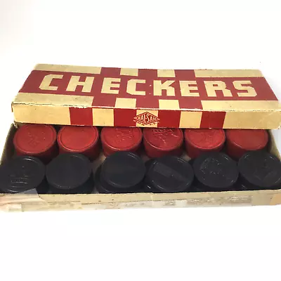 Vintage Hal Sam Checkers Game Set Of 24 Original Box • $14