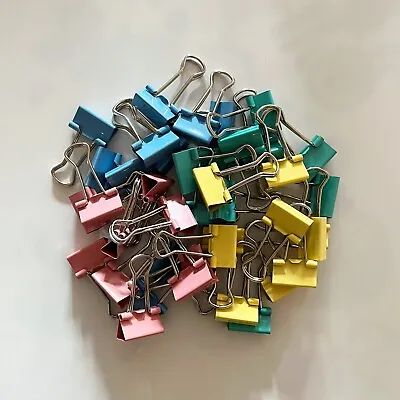 Small Binder Clips Colorful Horizontal Width 3/4INCH Small Metal Paper Clamp • $6.99