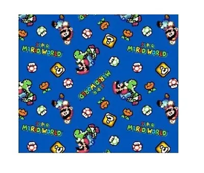 Super Mario World Retro Toss Fat Quarter Cotton Fabric LOT OF 3! • $14.99