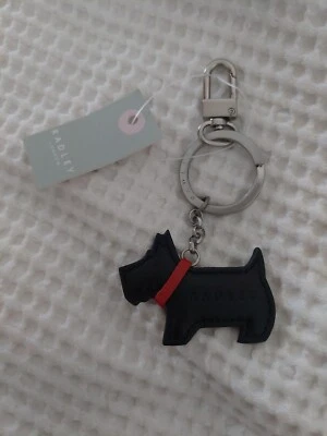 £10 • Buy Radley Leather Keyring Black New Scottie Dog