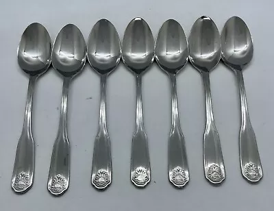 (7) Farberware Cambridge Shell Stainless China Teaspoon Lot ~ 6 1/8  • $32.50