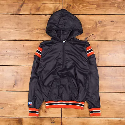 Vintage Russell Athletic Windbreaker Jacket S 80s USA Made Black Zip • £44.99