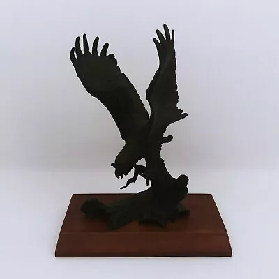 Vintage Metal Bald Eagle Statue Sculpture With Unattached Base • $225