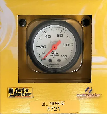 Auto Meter 5721 Phantom Oil Pressure Gauge Mechanical  0-100 PSI 2 1/16  • $82.99