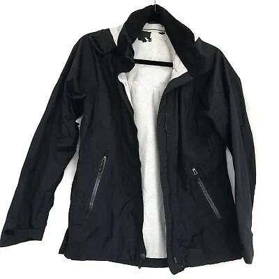 Marmot Womens Small Membrain Black Hooded Jacket Zipper Pockets Lining Damaged  • $14