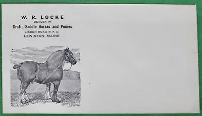 Original Vintage W.R. Locke Lewiston Maine Cachet Draft Horse Vignette • $19.99