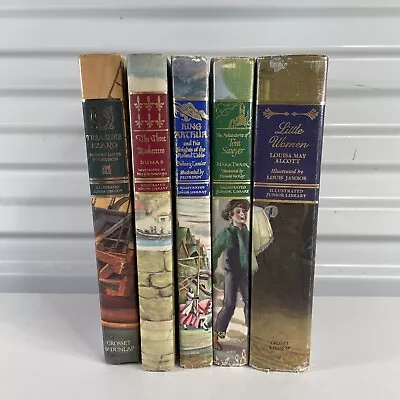 Lot Of 5 Illustrated Junior Library Editions Vintage Grosset & Dunlap Hardcover • $39.98