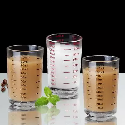 120ML Heat-resistant Glass Measuring Cup Jigger Milk Cup Ounce Cup With Scale UK • £7.48