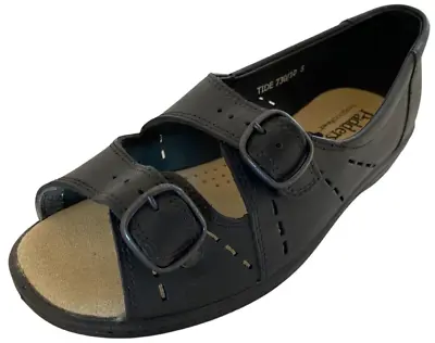 Padders Tide Sandals Women's Open Toe Black With Two Buckle Straps UK 5 NEW • £19.99