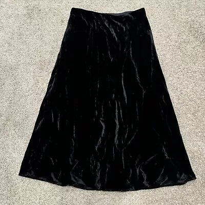 J Crew Women's Size Small Black Gwyneth Slip Skirt In Velvet • $34.99