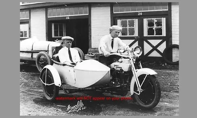 Vintage Harley Davidson Motorcycle PHOTO Racing Bike Track Team 1922 Sidecar • $5.78