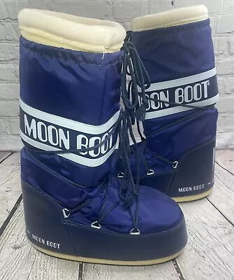 Tecnica The Original Moon Boots Snow Boots Blue Men's 11.5 Women's 13 • $100