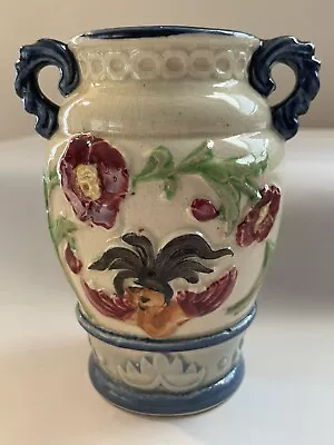 Vintage Majolica Style Painted Floral 5  Vase Made In Japan • $9.99