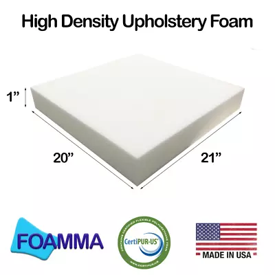 $27.99 • Buy Foamma 20  X 21  High Density Upholstery Foam New Cushion Replacement