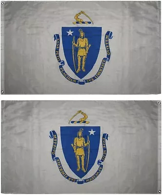 3x5 State Of Massachusetts Flag 3'x5' Banner Super Polyester Grommets Premium • $8.88